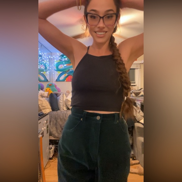 Women's green velvet pants - Picture 5 of 12